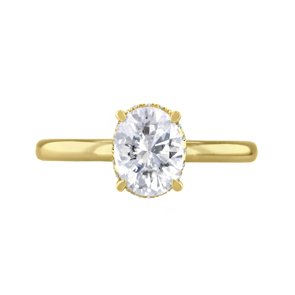 0-25ct Fleur Oval Cut Diamond Solitaire Engagement Ring | 18ct Yellow Gold