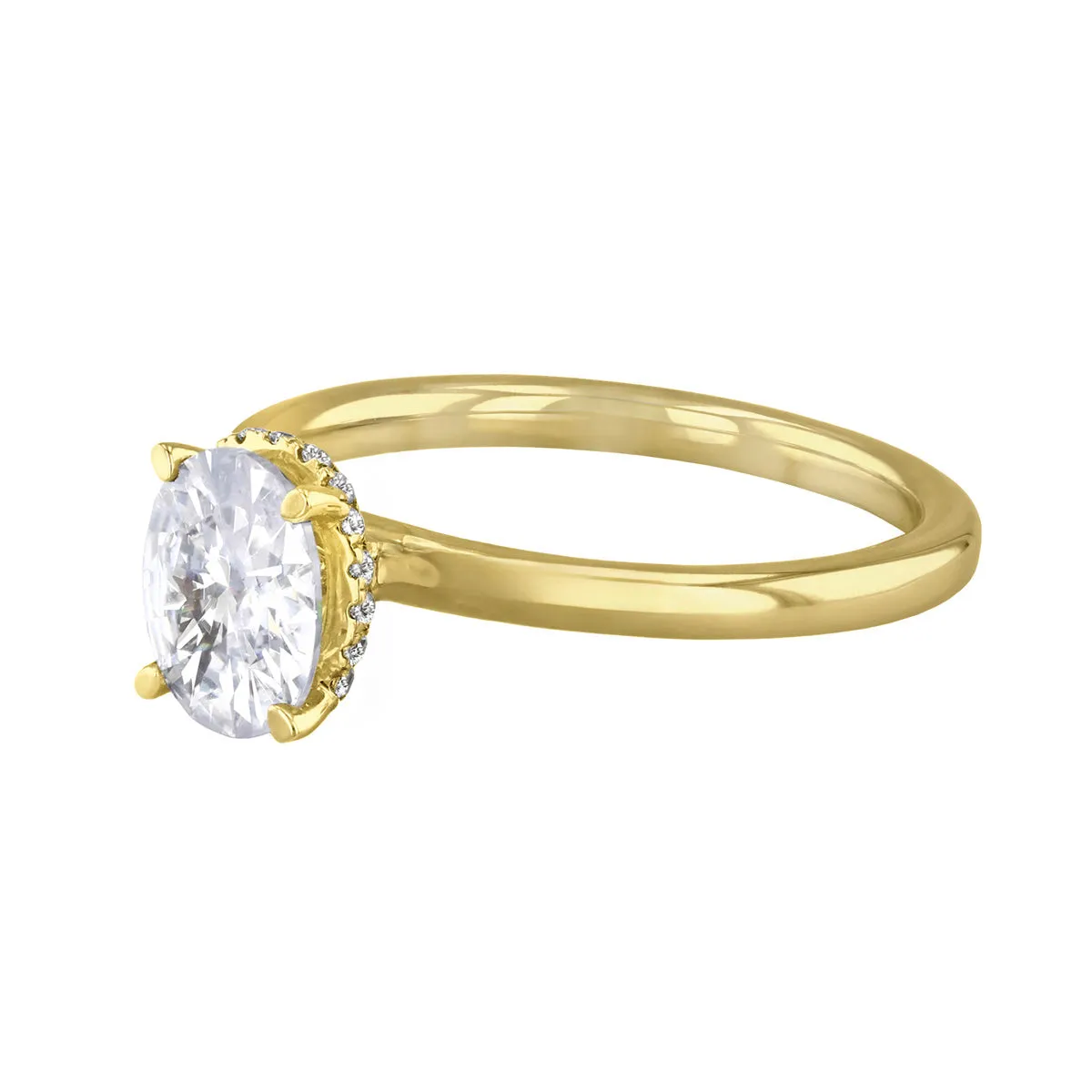 0-25ct Fleur Oval Cut Diamond Solitaire Engagement Ring | 18ct Yellow Gold