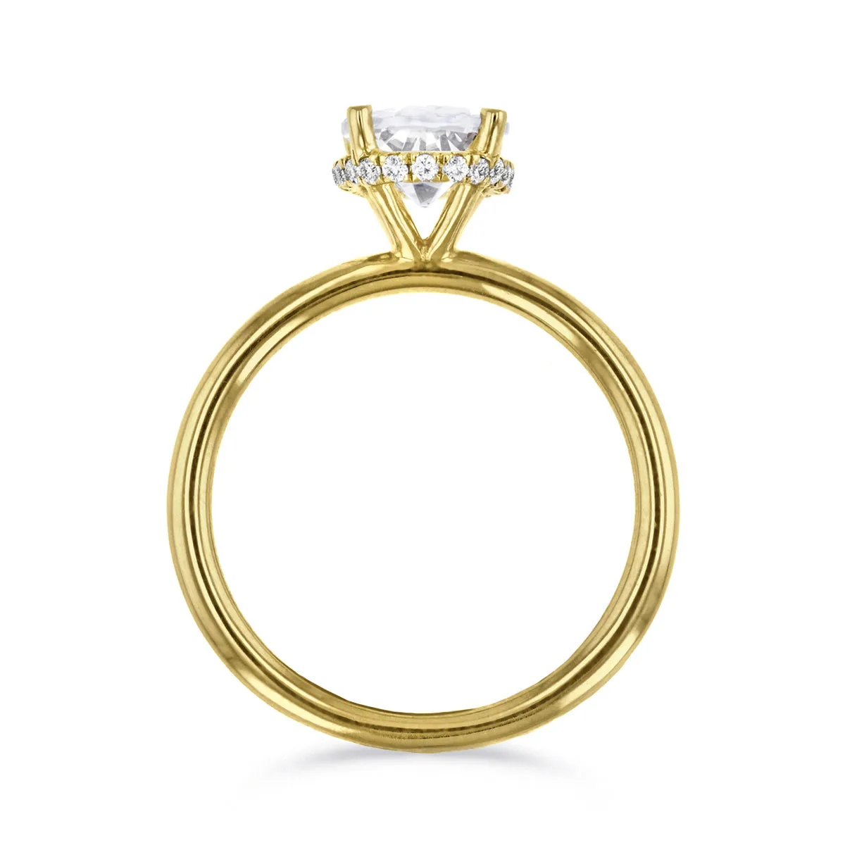 0-25ct Fleur Oval Cut Diamond Solitaire Engagement Ring | 18ct Yellow Gold