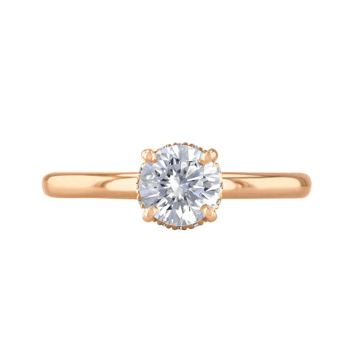 0-25ct Fleur Round Brilliant Cut Diamond Solitaire Engagement Ring | 18ct-Rose-Gold