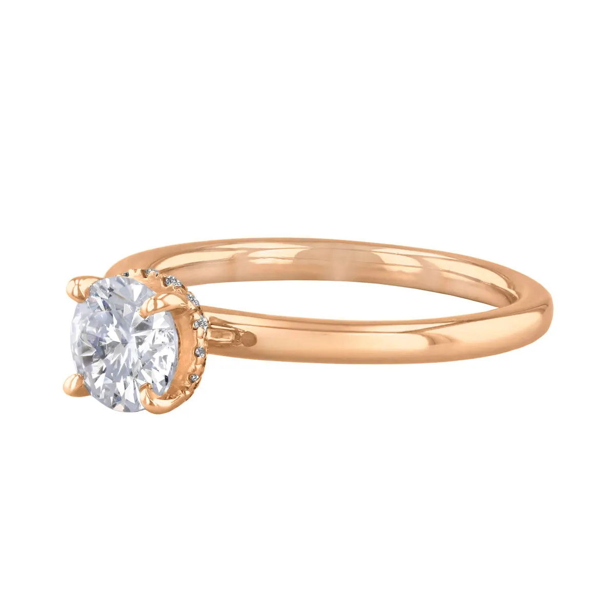 0-25ct Fleur Round Brilliant Cut Diamond Solitaire Engagement Ring | 18ct-Rose-Gold