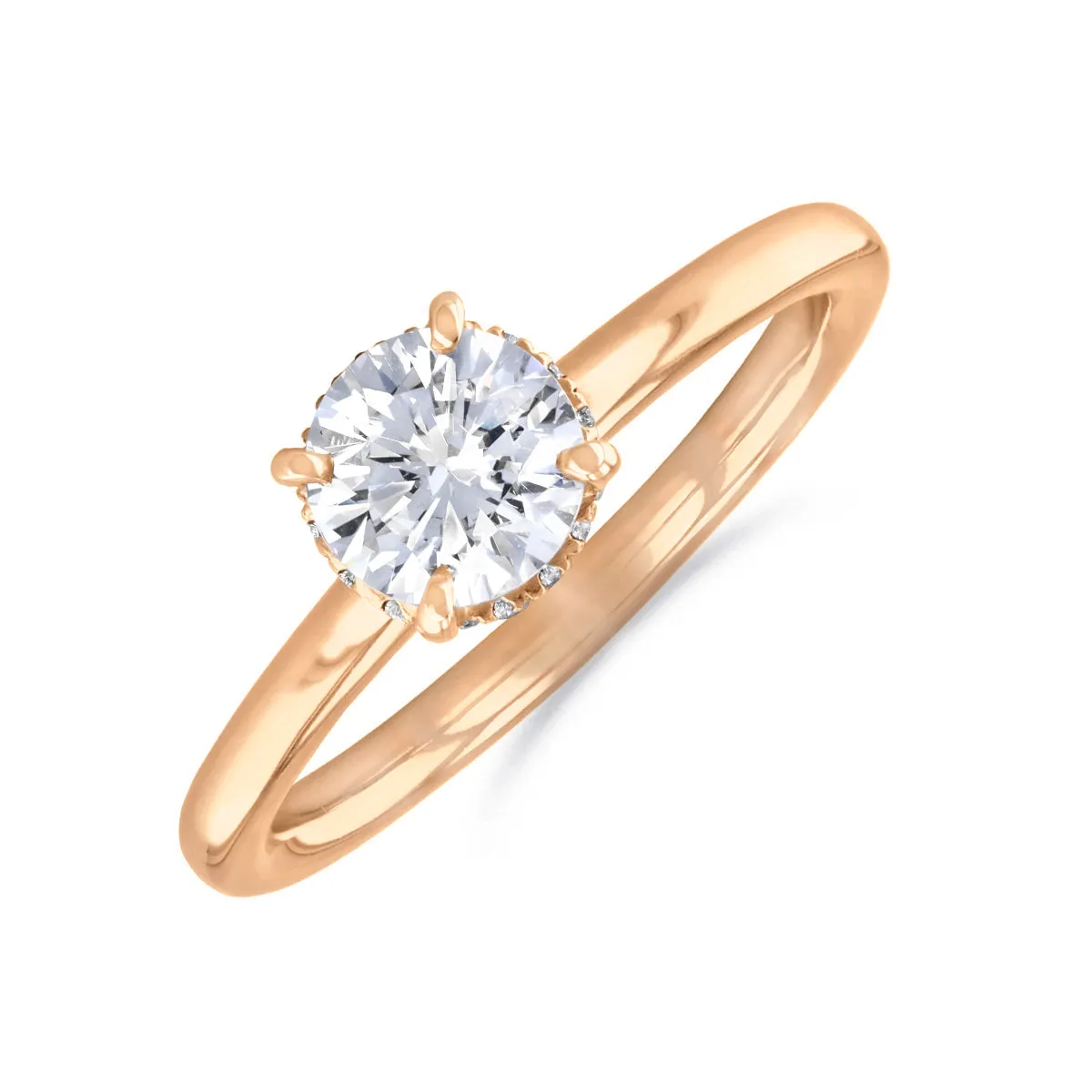 0-25ct Fleur Round Brilliant Cut Diamond Solitaire Engagement Ring | 18ct-Rose-Gold