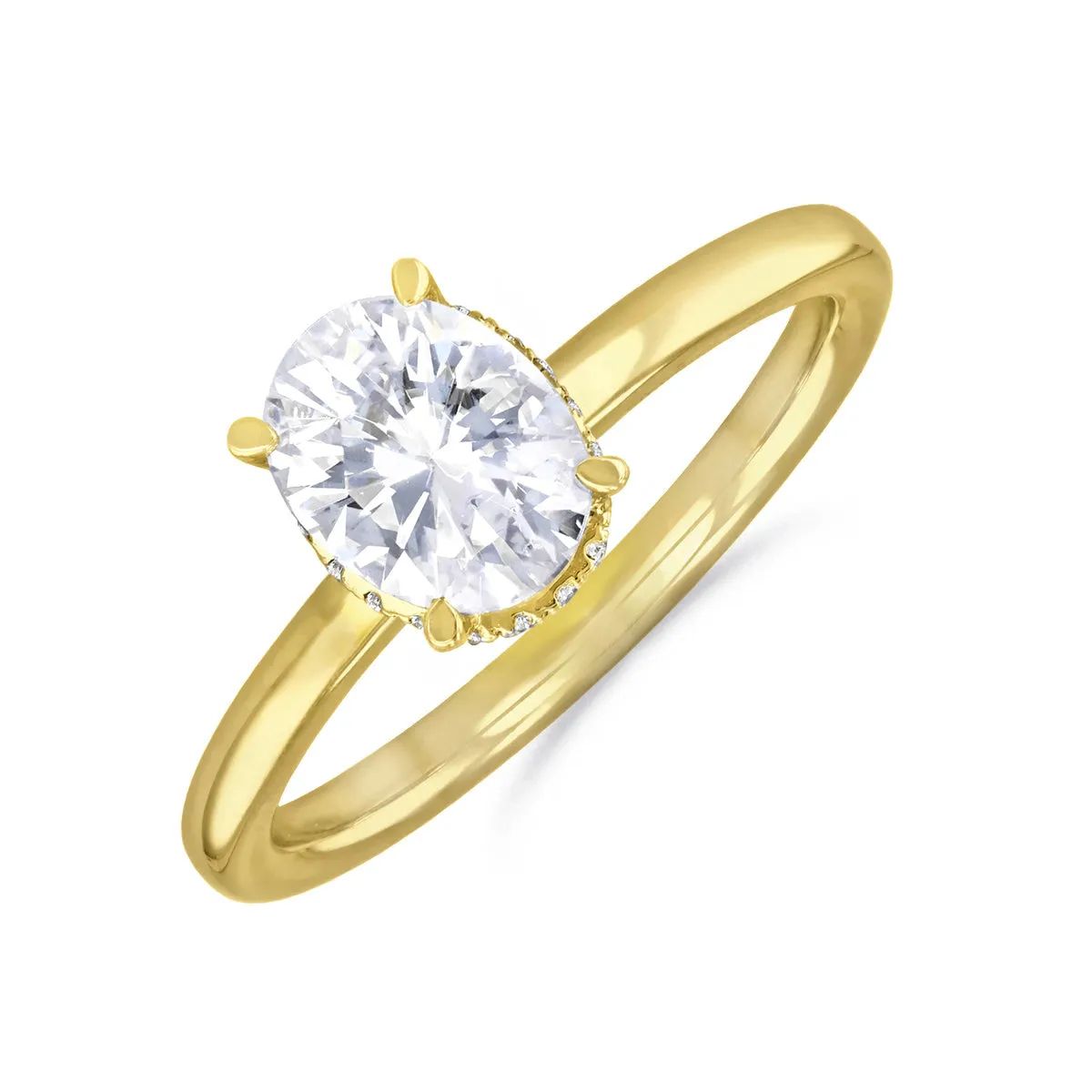 0-35ct Fleur Oval Cut Diamond Solitaire Engagement Ring | 18ct-Yellow-Gold