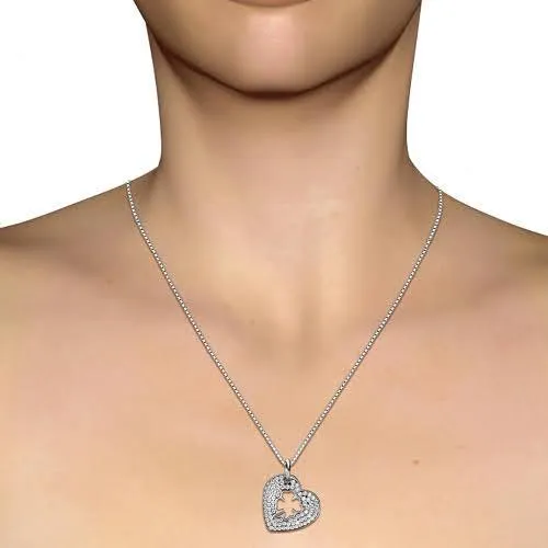 0.40 CT Round Cut Diamonds - Heart Pendant