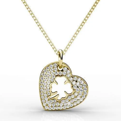 0.40 CT Round Cut Diamonds - Heart Pendant