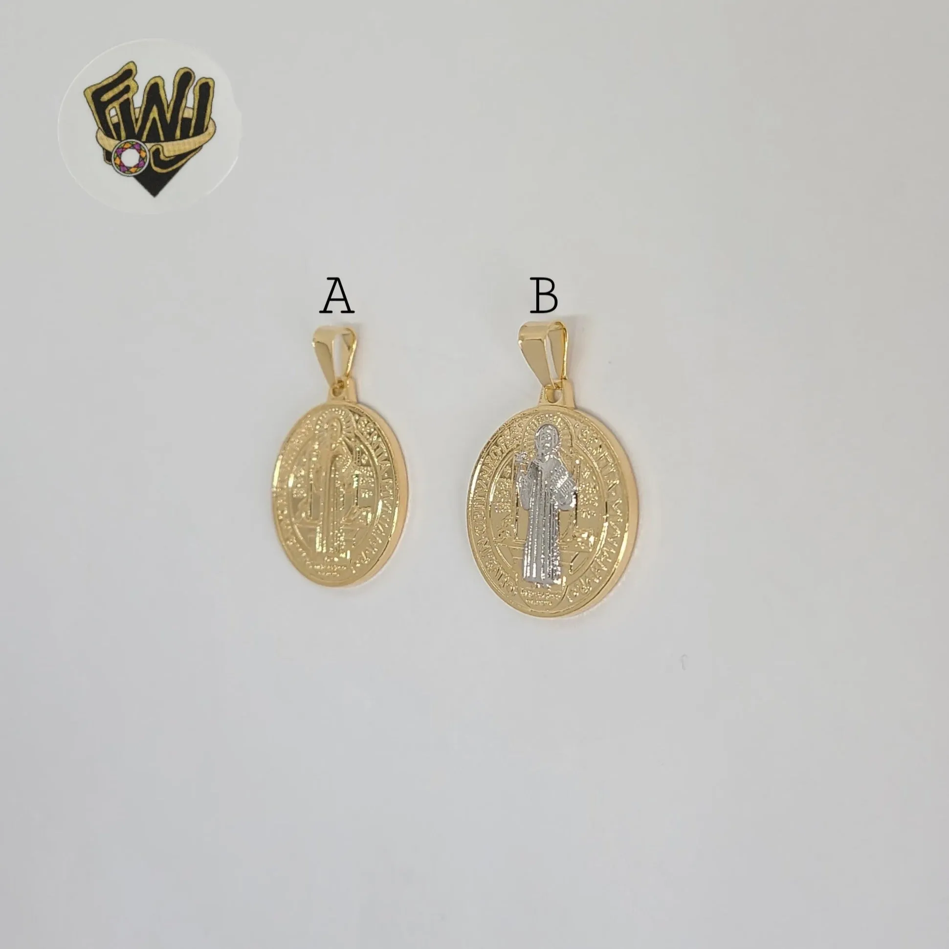 (1-2394) Gold Laminate -Saint Benedict Pendants - BGF