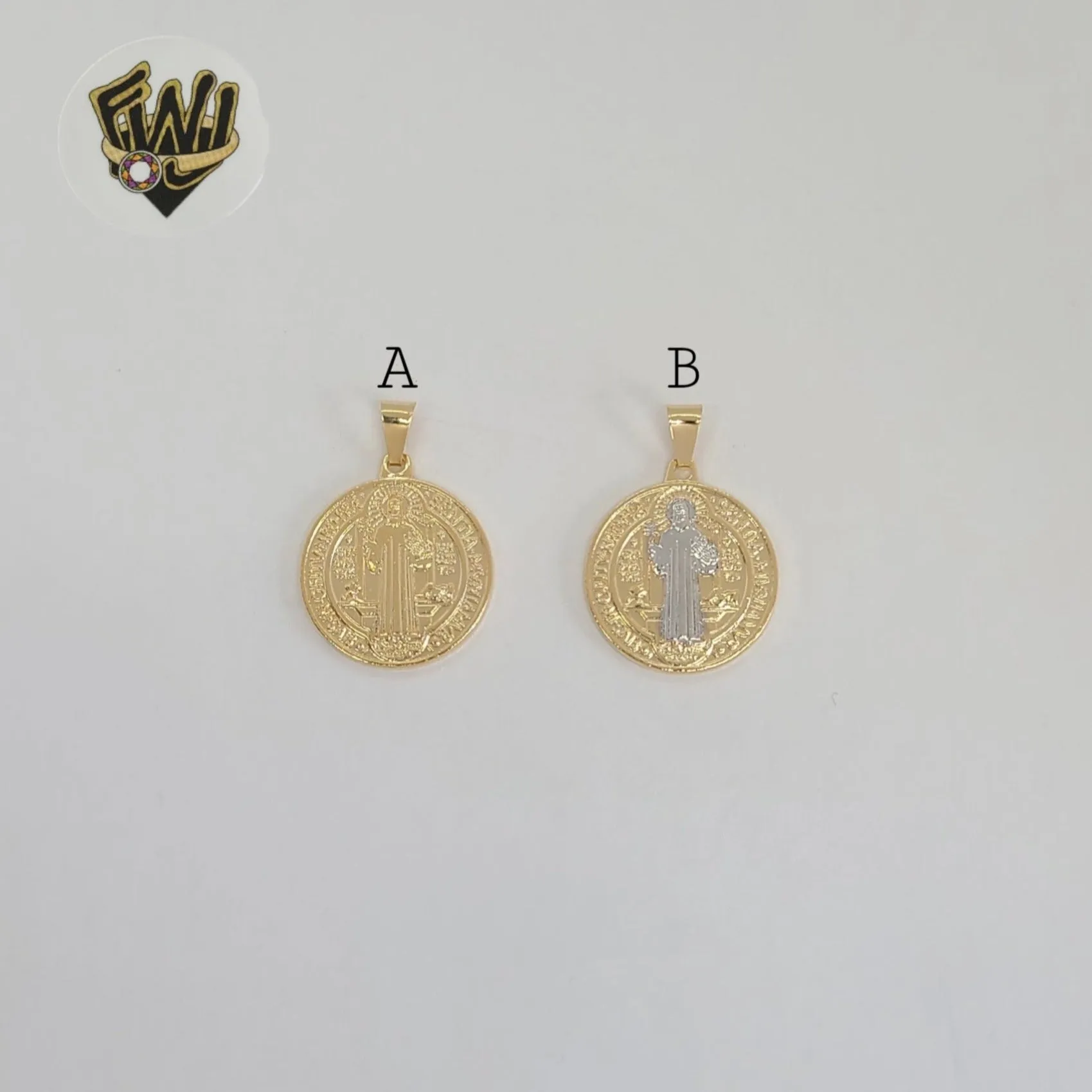 (1-2394) Gold Laminate -Saint Benedict Pendants - BGF