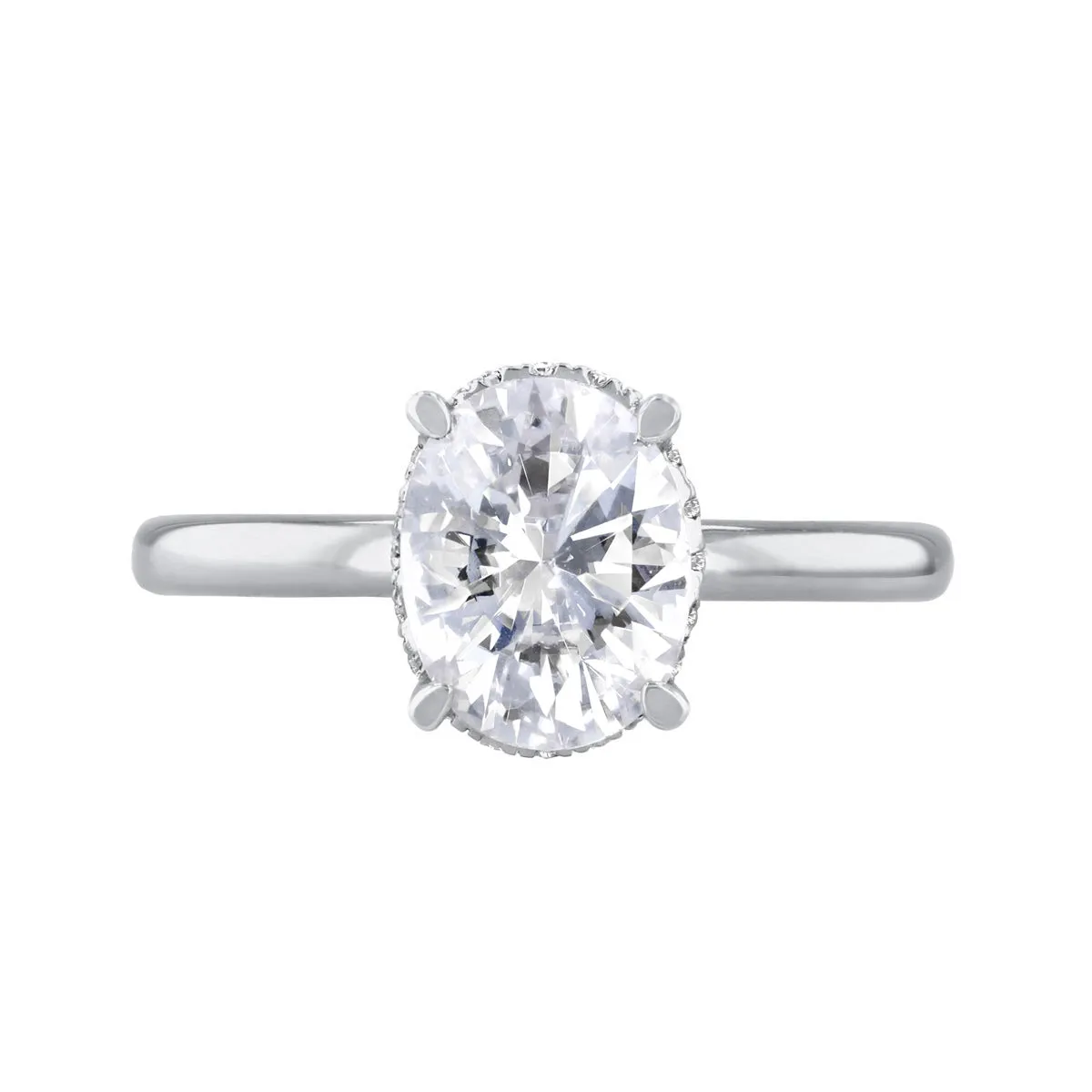 1-50ct Fleur Oval Cut Diamond Solitaire Engagement Ring | 18ct-White-Gold