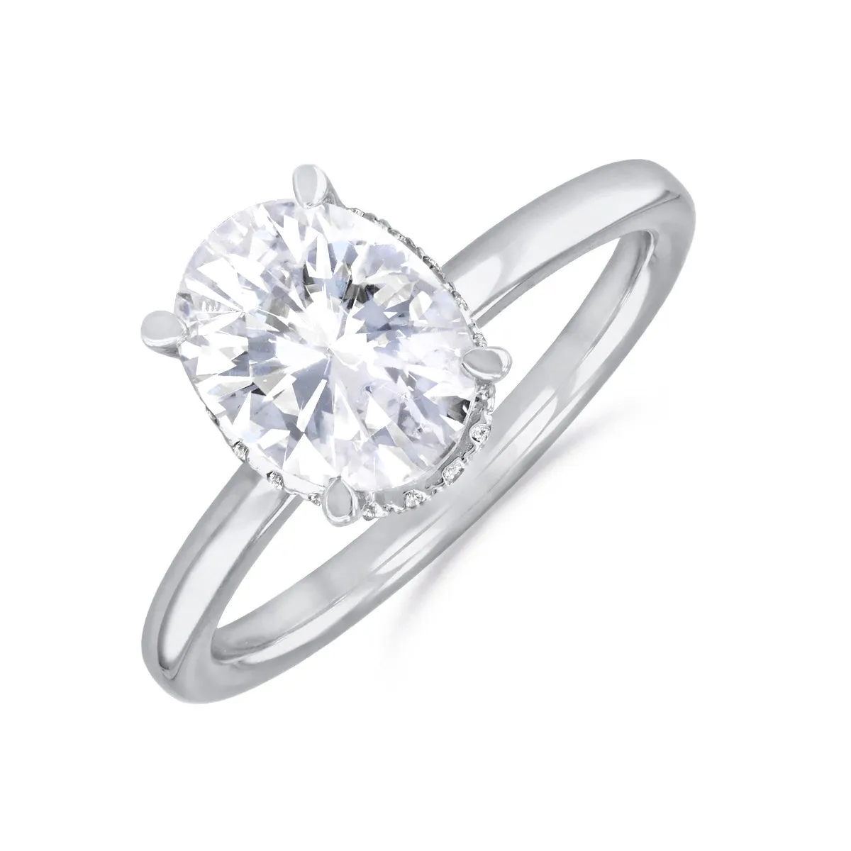 1-50ct Fleur Oval Cut Diamond Solitaire Engagement Ring | 18ct-White-Gold