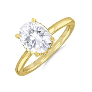 1-50ct Fleur Oval Cut Diamond Solitaire Engagement Ring | 18ct-Yellow-Gold