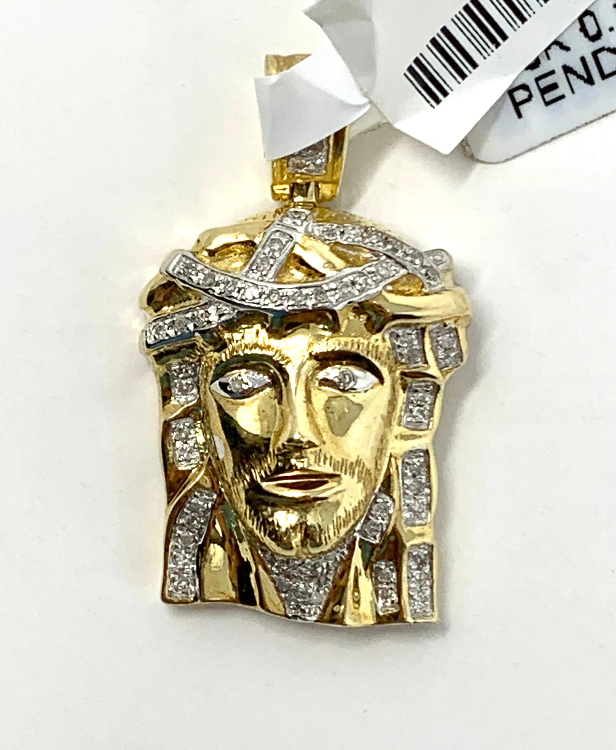 10K 0.28CT Yellow Gold Jesus Pendant Charm