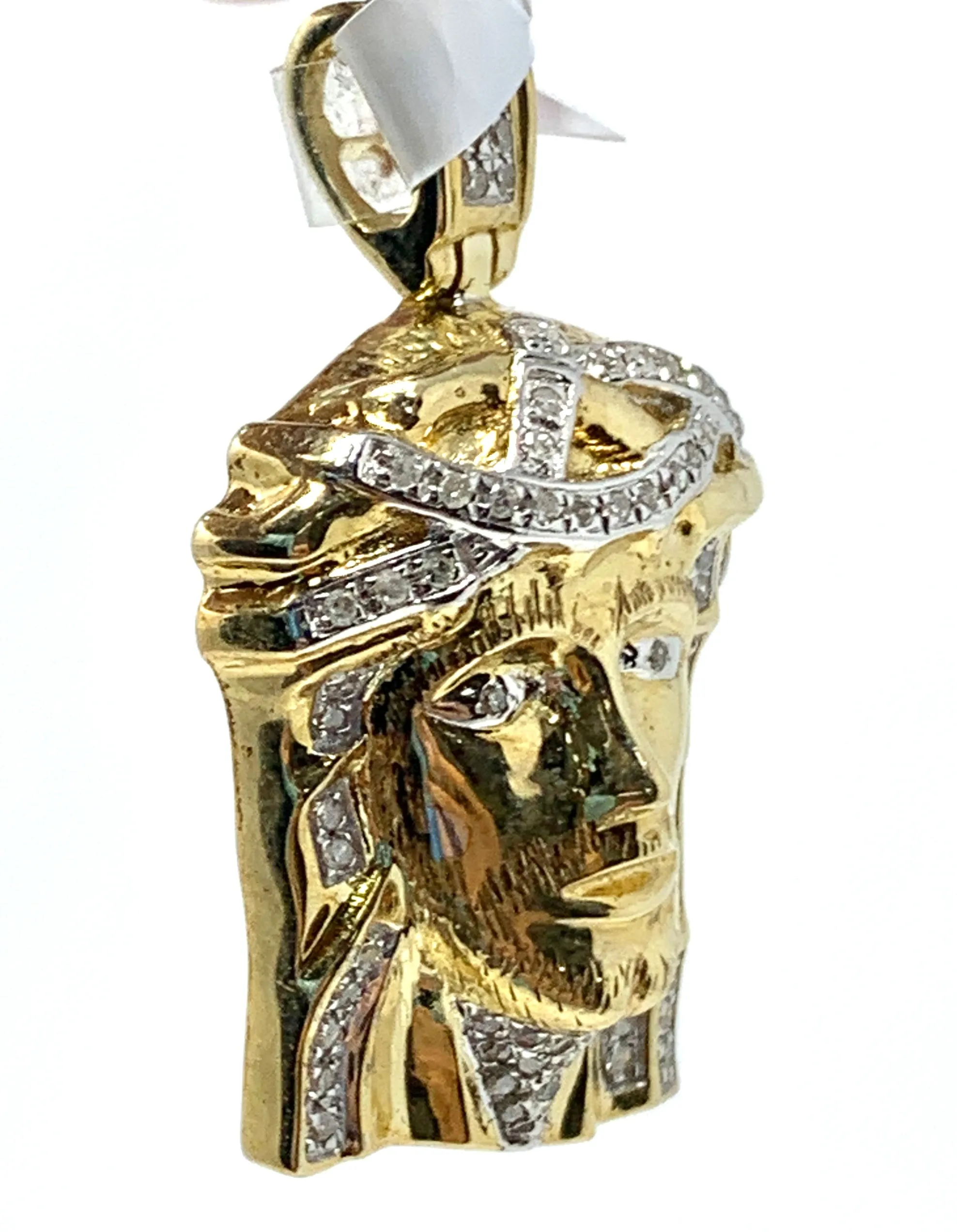 10K 0.28CT Yellow Gold Jesus Pendant Charm