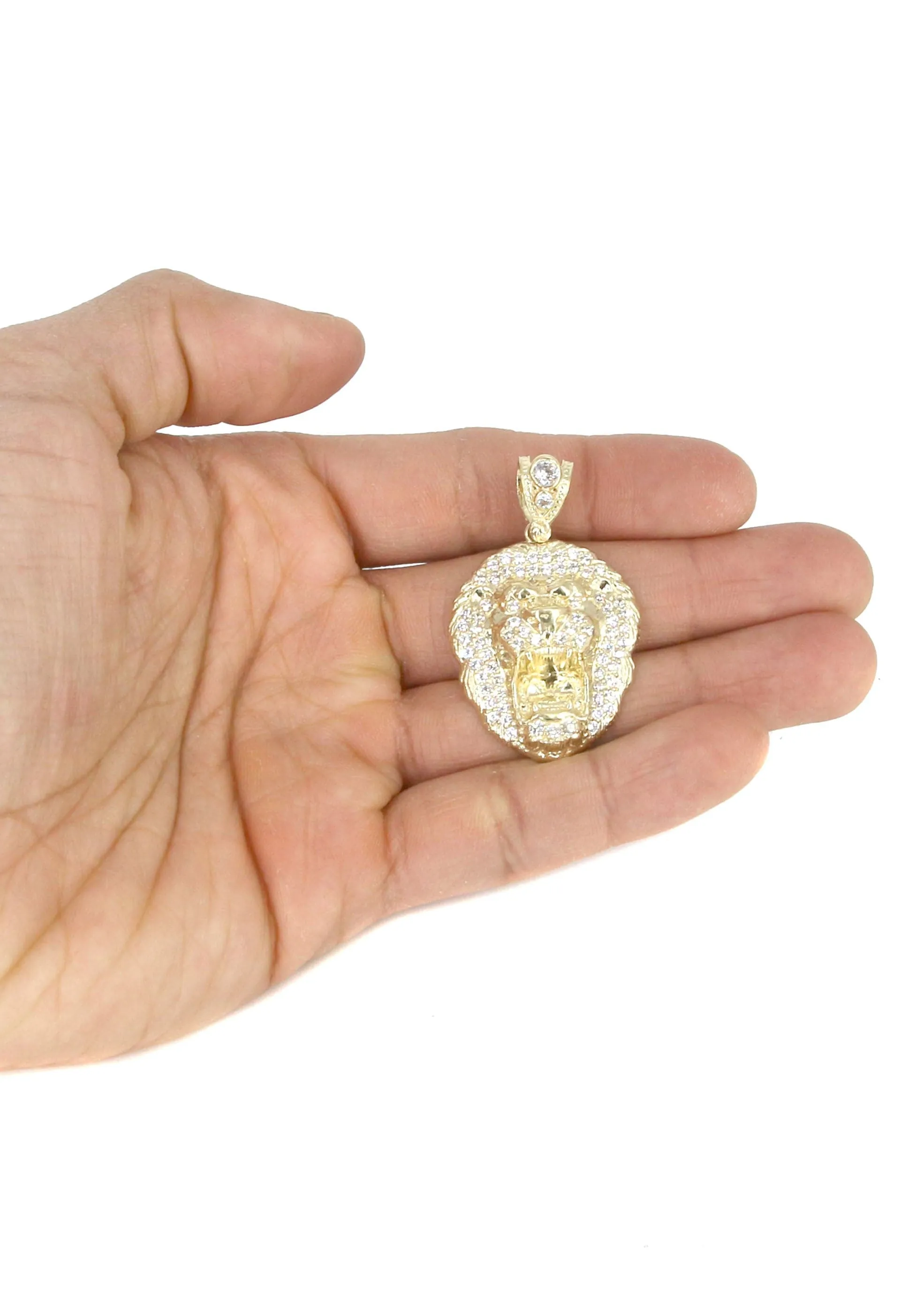 10K Yellow Gold Lion Head Necklace | Appx 16.4 Grams