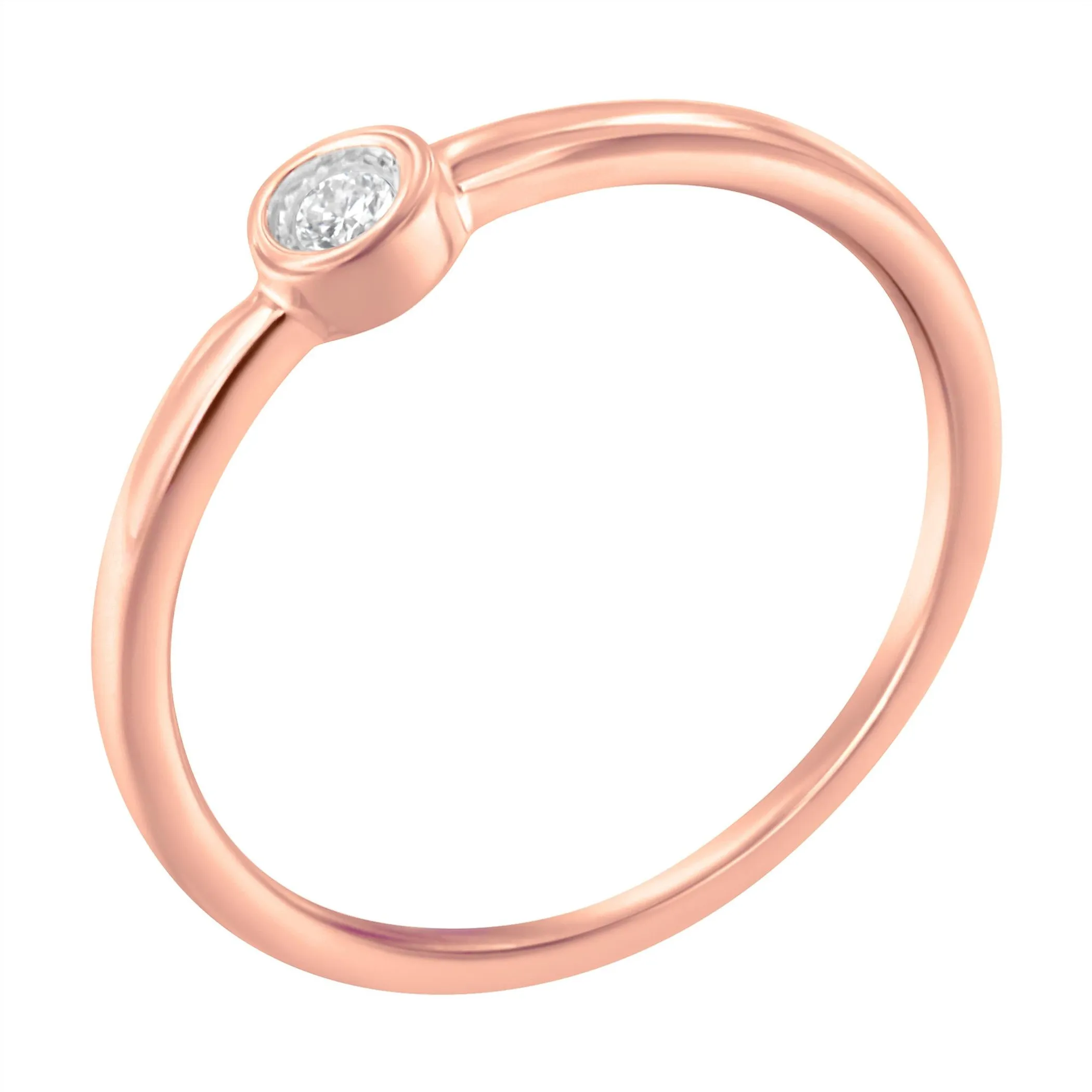 14K Rose Gold Plated .925 Sterling Silver Miracle Set Diamond Ring (1/20 Cttw, J-K Color, I1-I2 Clarity)