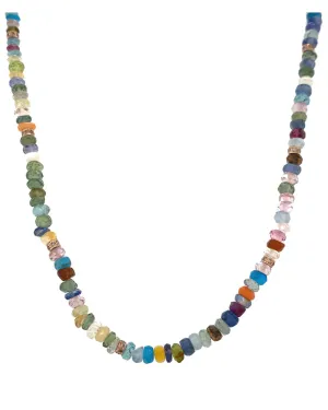 14k Rose Gold Rainbow Beaded Necklace