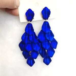 15 Colors Acrylic Petal Earrings For Women Handmade Design