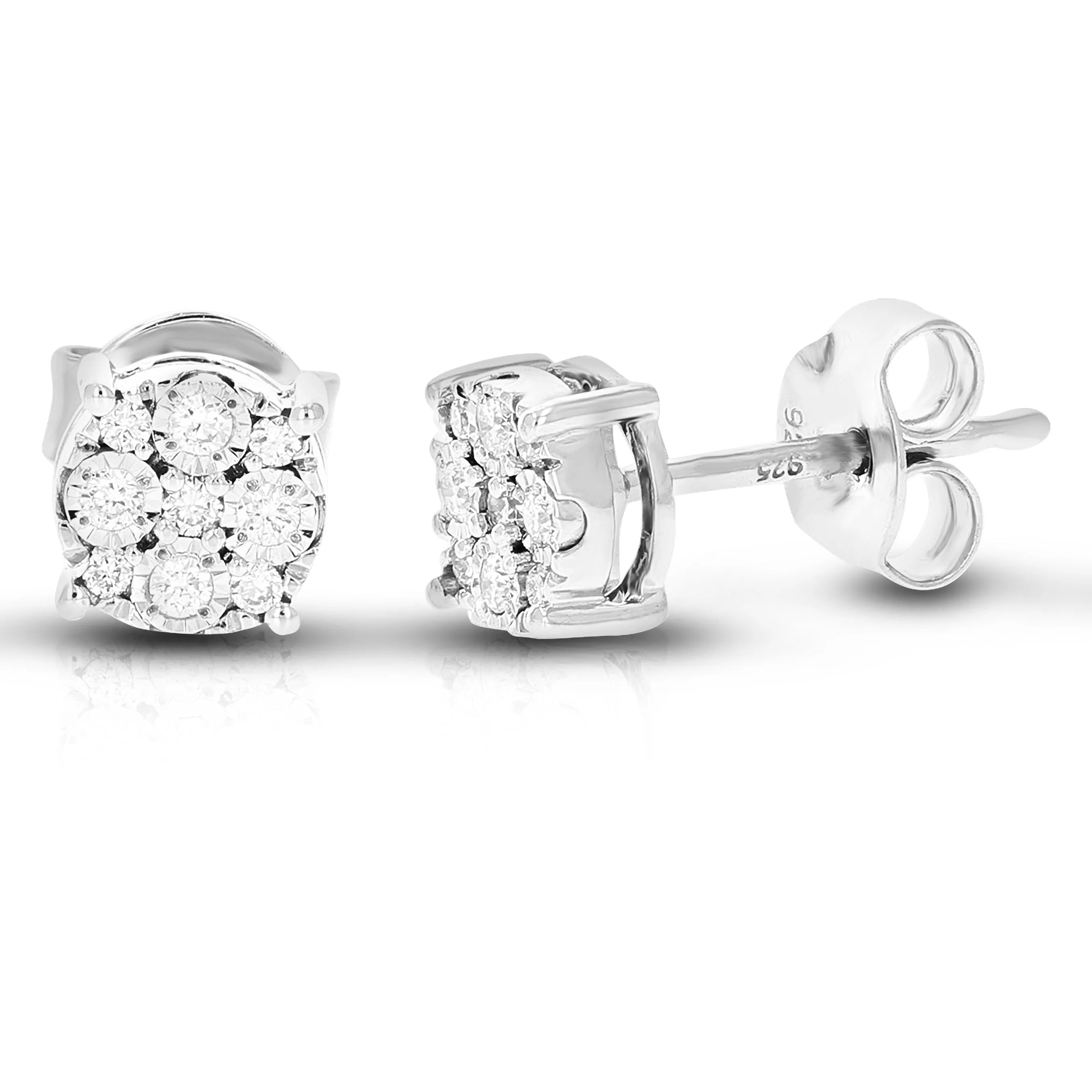 1/6 cttw Composite Diamond Stud Earrings in Silver