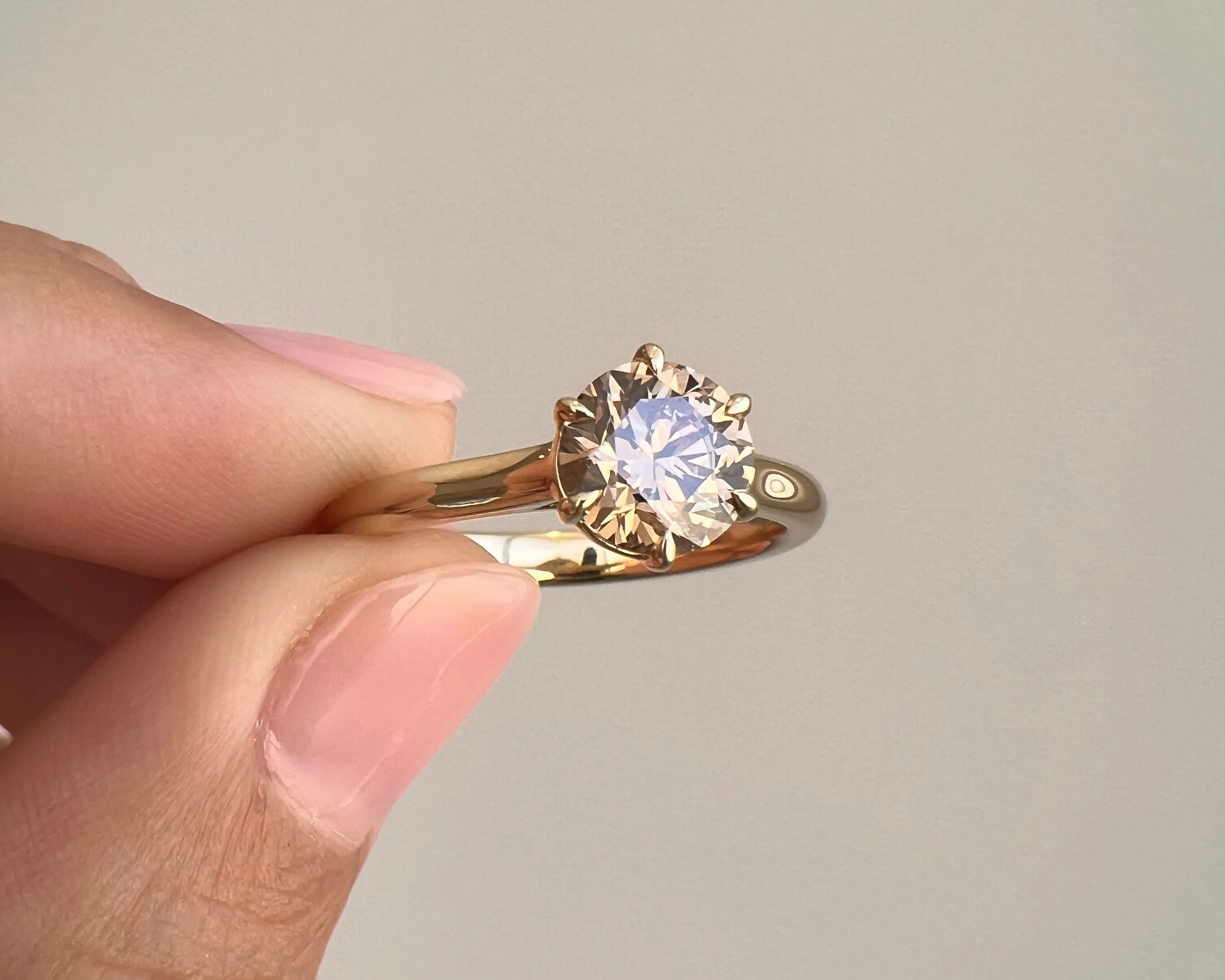 1.90-Carat Champagne Diamond Solitaire (Ready to Ship Size 7)