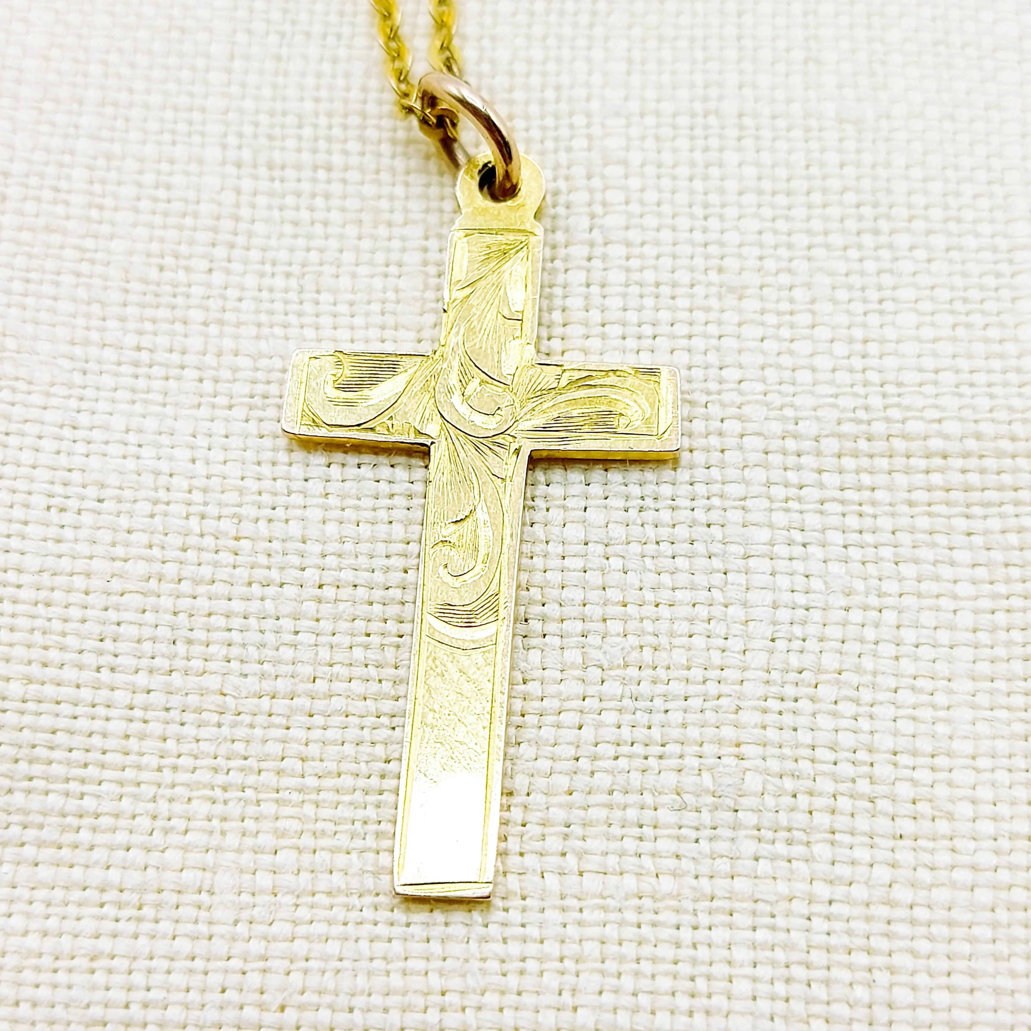 9ct Gold Cross & Chain