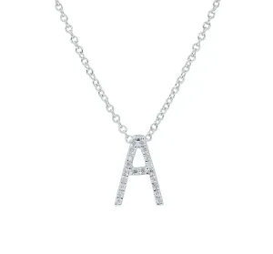 9ct White Gold Diamond Letter Pendant