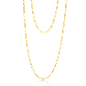 9ct Yellow Gold Silverfilled 1:3 Figaro 80 Gauge 70cm Chain