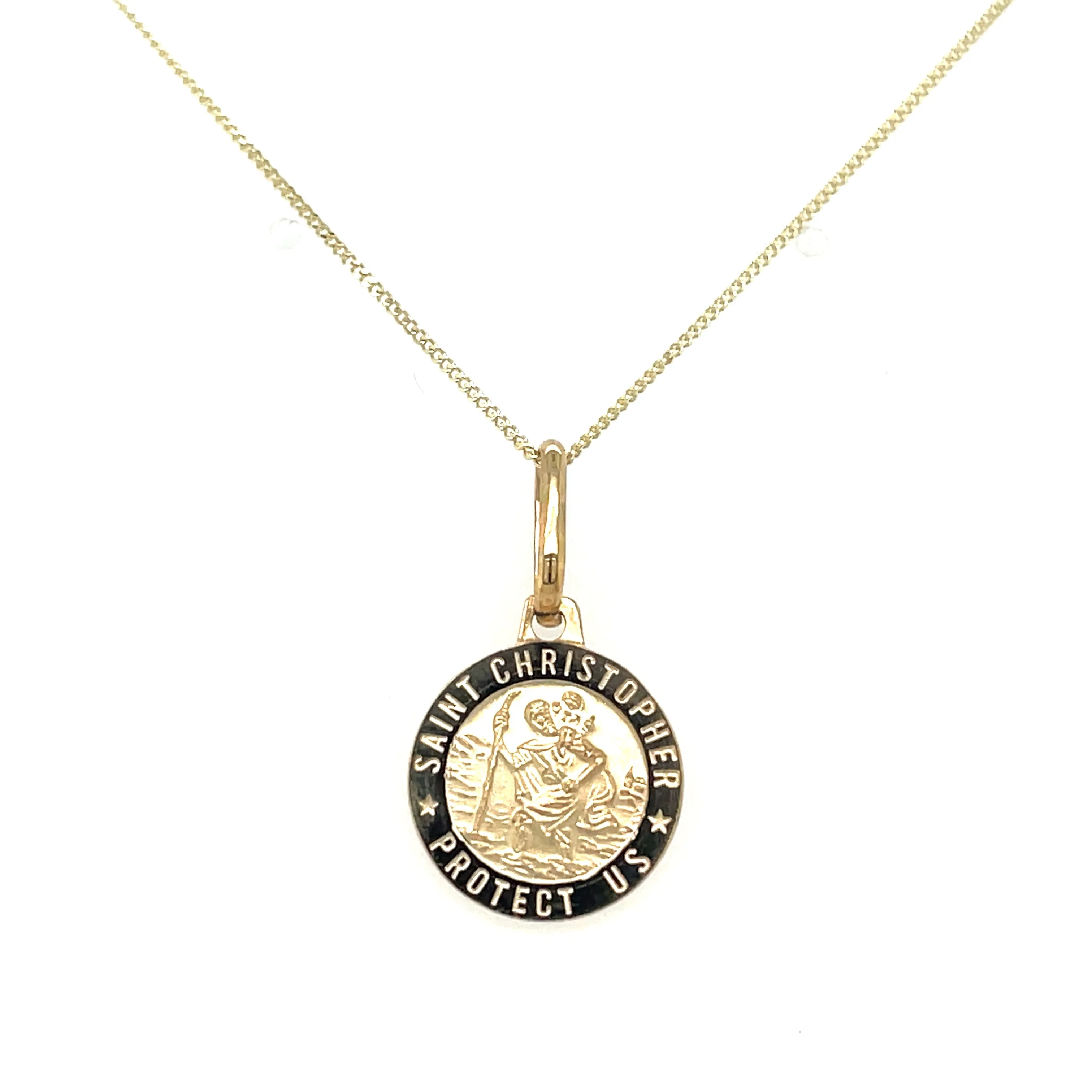 9ct Yellow Gold St Christopher Medal Pendant