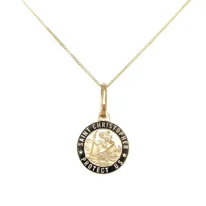 9ct Yellow Gold St Christopher Medal Pendant