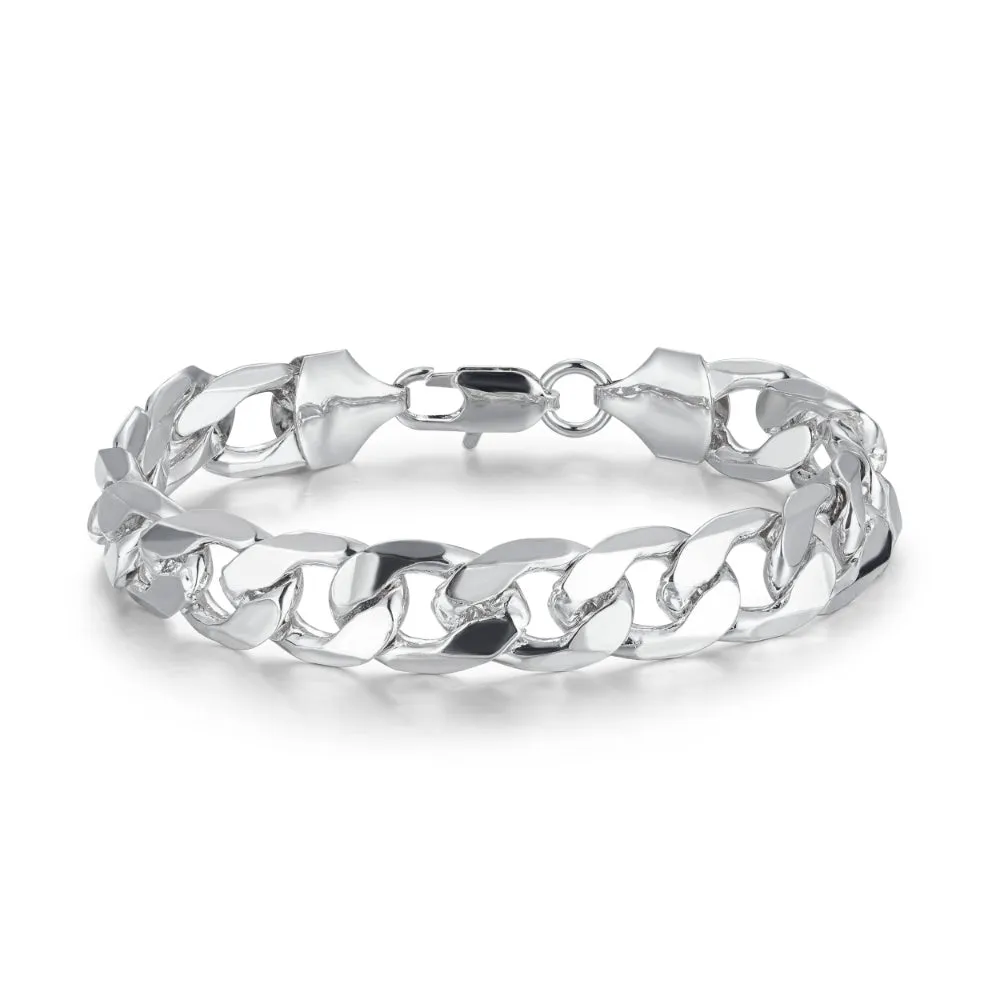 9mm Silver Cuban Curb Bracelet 8 Inches