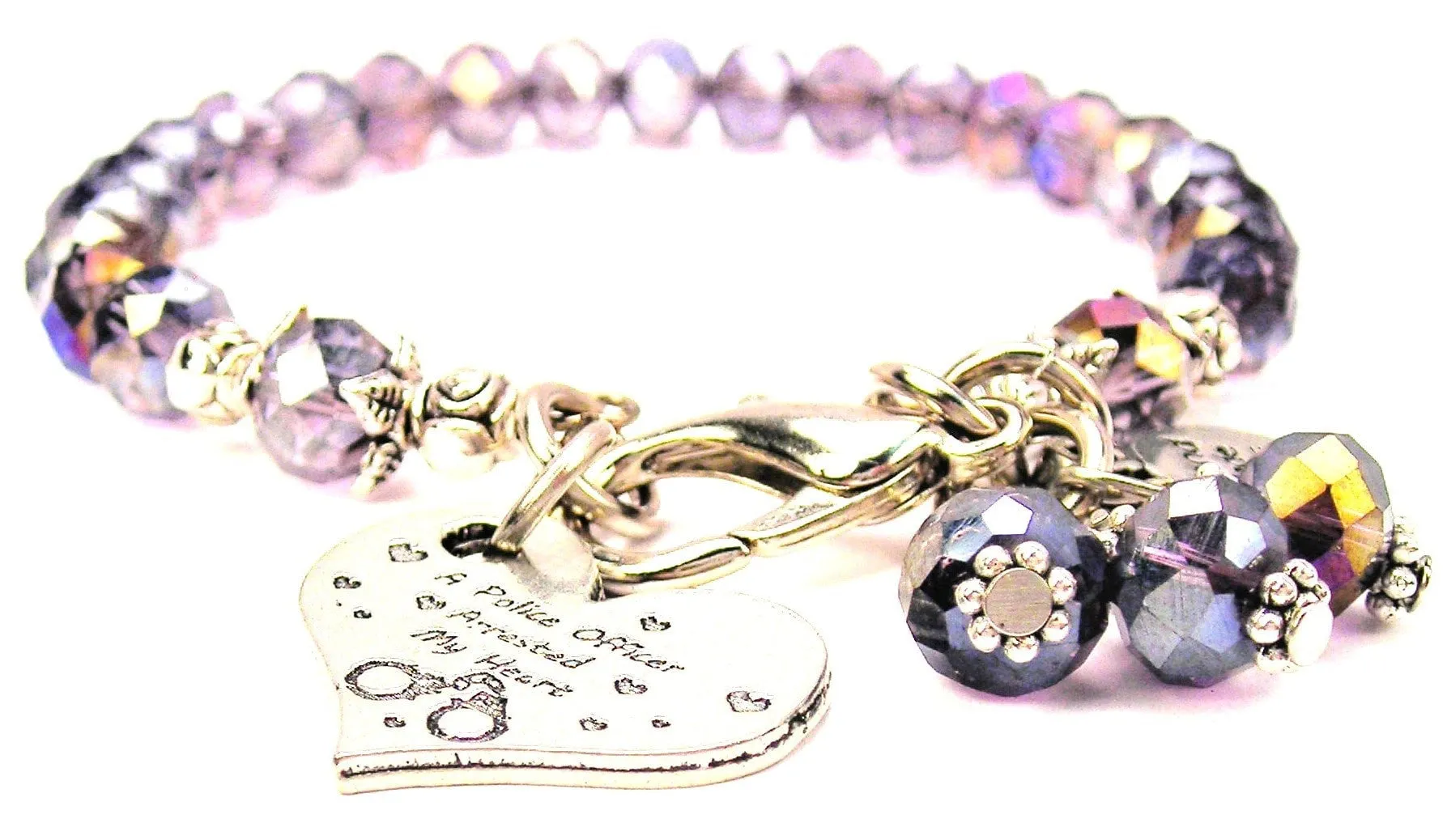 A Police Officer Arrested My Heart Splash Of Color Crystal Bracelet