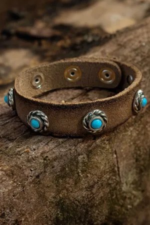 Alberto Luti - Turquoise Bracelet Studs in Suede Leather