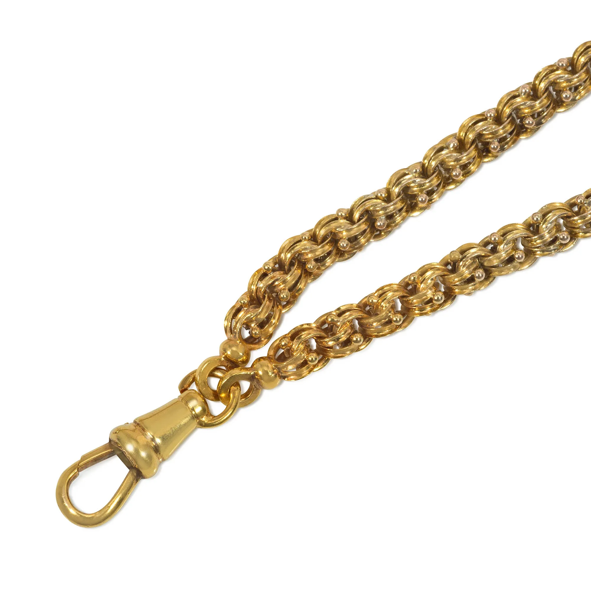 Antique gold longchain of beaded links