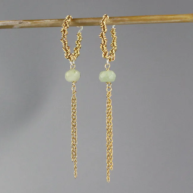 Aquamarine Gold Filled Dangle Earrings