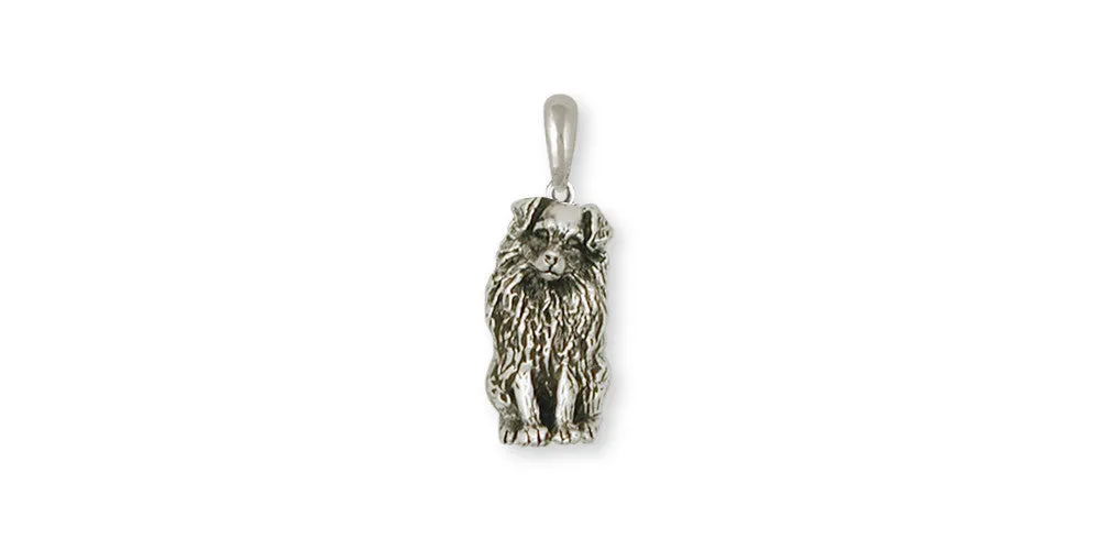 Australian Shepherd Pendant Jewelry Sterling Silver Handmade Dog Pendant AU8-P