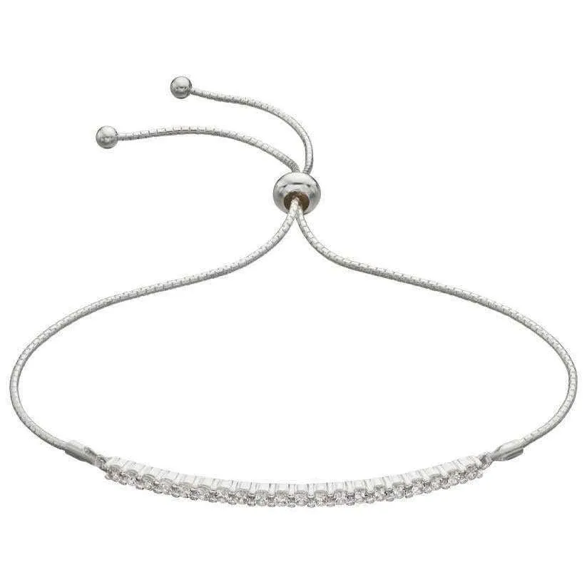 Beginnings Bar Toggle Cubic Zirconia Bracelet - Silver