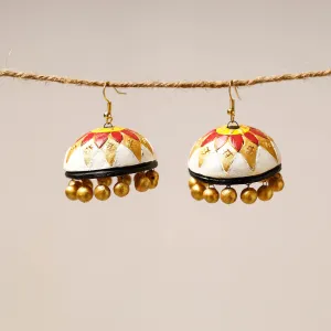 Bishnupur Handpainted Terracotta Jhumki Earrings 23