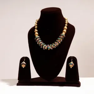 Bishnupur Handpainted Terracotta Necklace Set 05