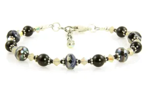 Black Sand Opal Crystal Bracelet