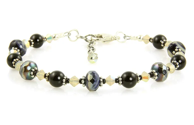 Black Sand Opal Crystal Bracelet