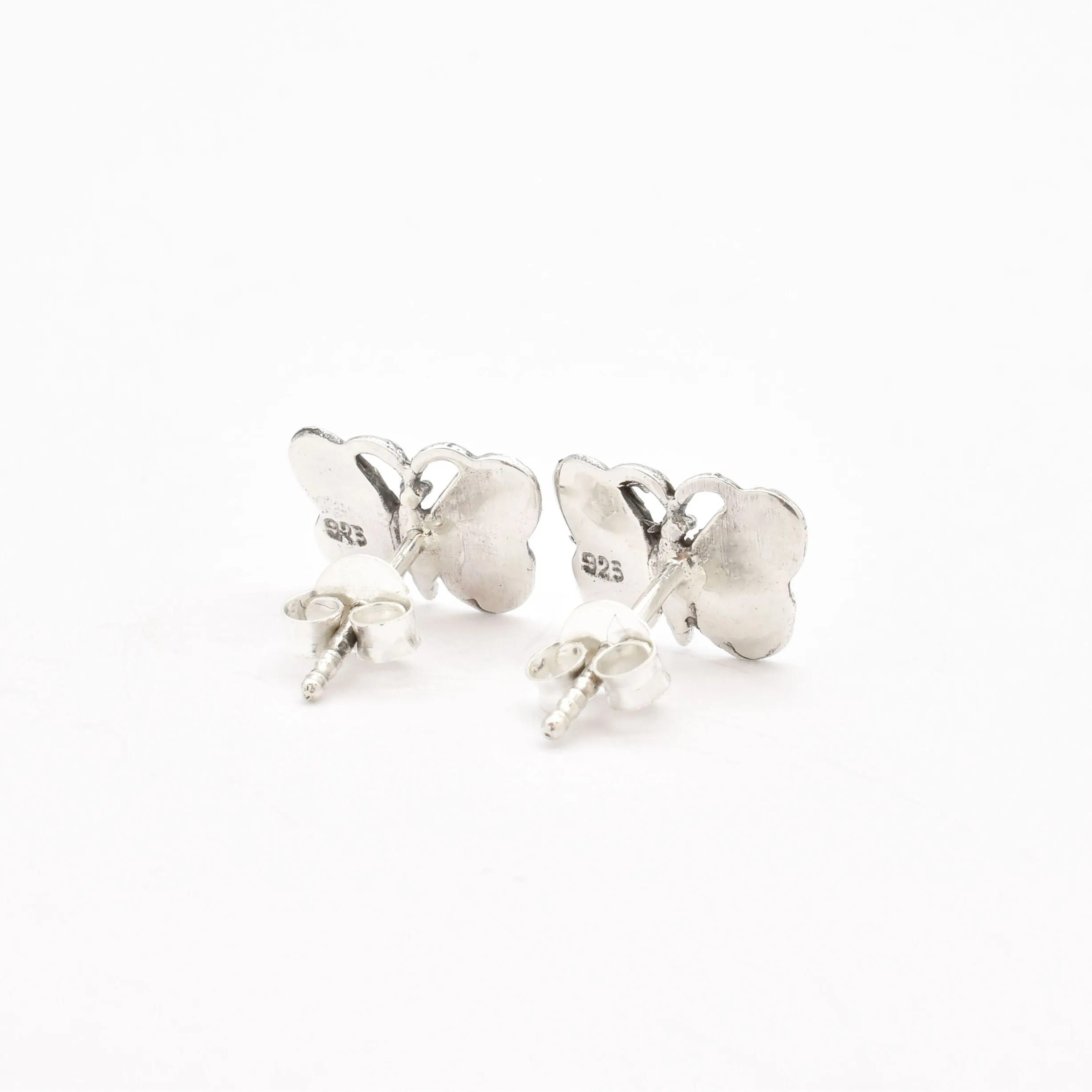 Butterfly Silver Studs - Dainty Vintage Earrings - Silver Boho Earrings