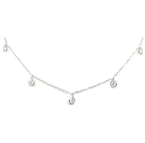 Crystal Chain Choker: Sterling Silver (NCH5460)