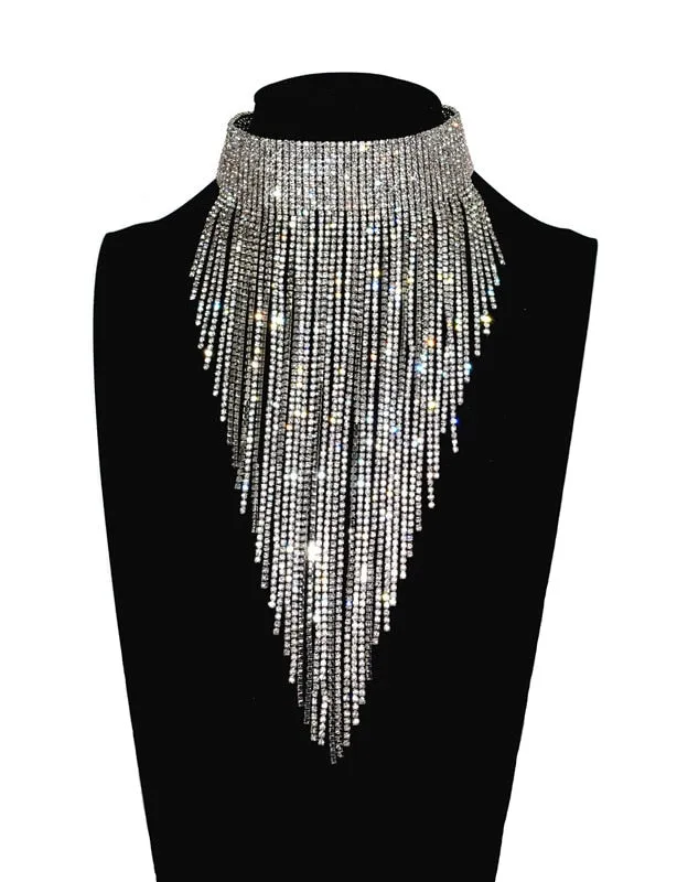 Crystal Chain Collar Bib Choker