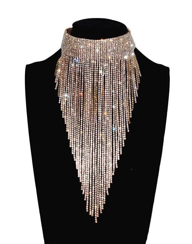 Crystal Chain Collar Bib Choker