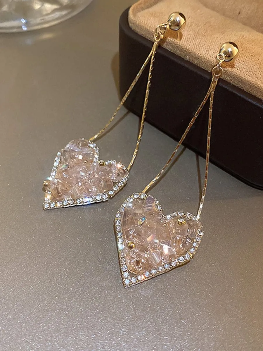 Crystal Heart Earrings MSE101009