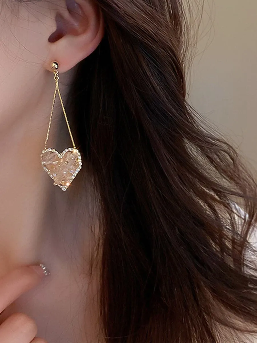 Crystal Heart Earrings MSE101009