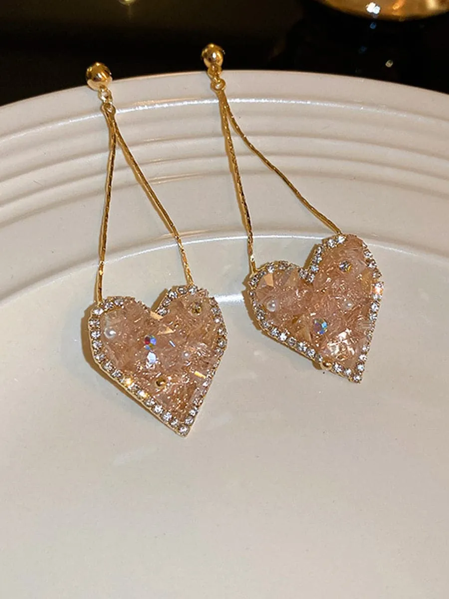 Crystal Heart Earrings MSE101009