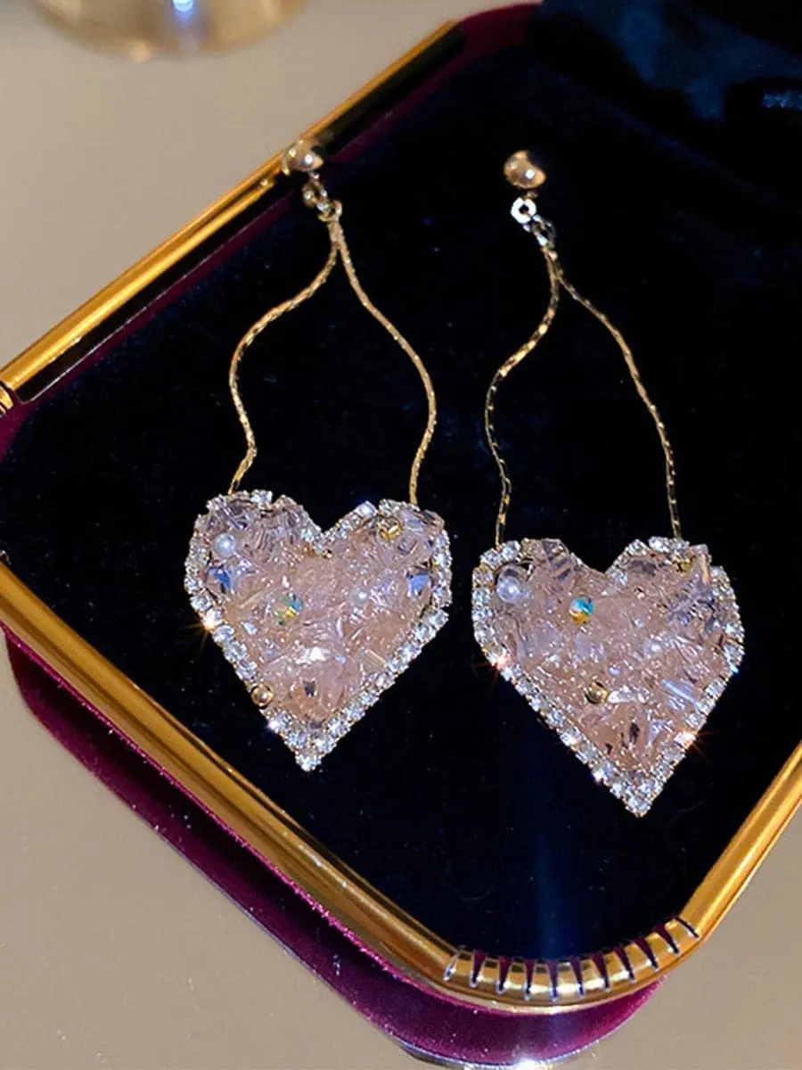 Crystal Heart Earrings MSE101009