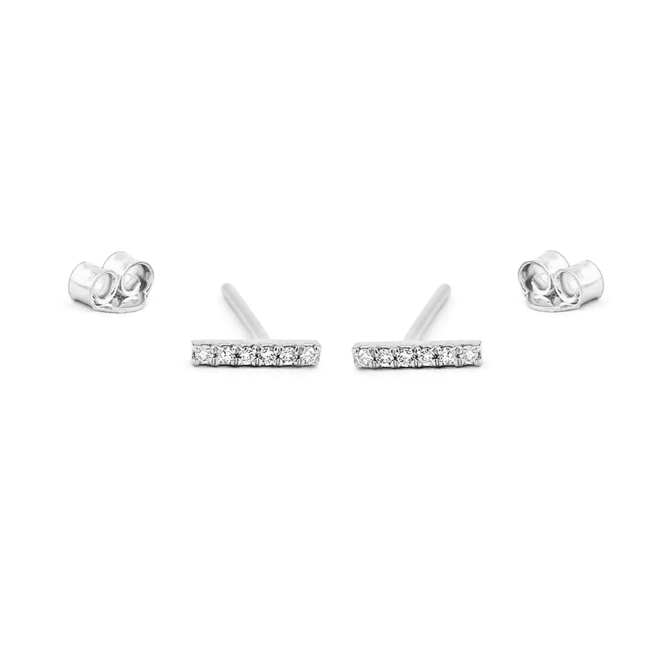 CZ Diamond Bar Stud Earrings