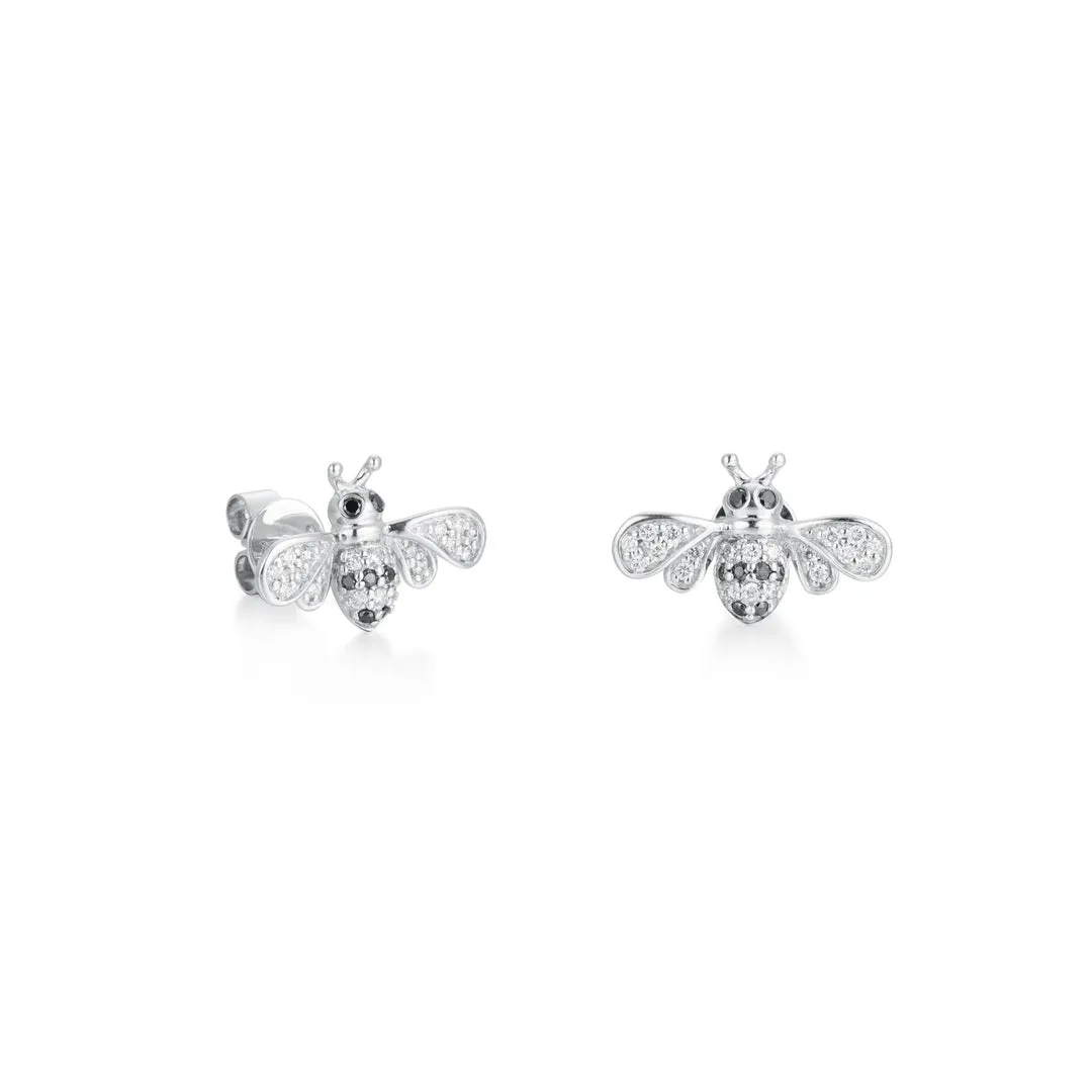 Diamond Bee Earrings