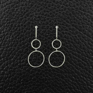 Diamond Circles Dangle Earrings