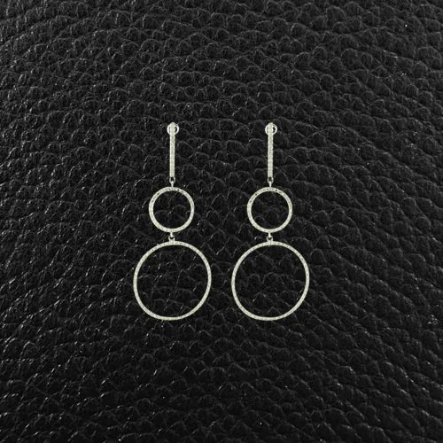 Diamond Circles Dangle Earrings